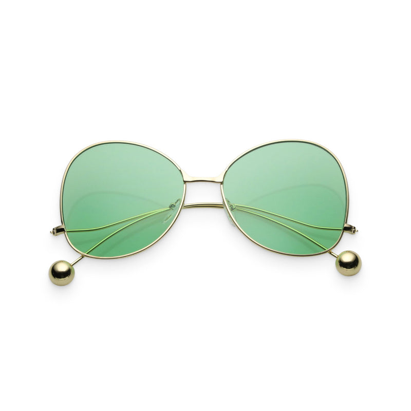 Gold & Green Women’s Retro Butterfly Sunglasses