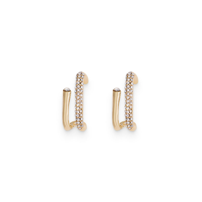 Geometric Gold Charm Earrings