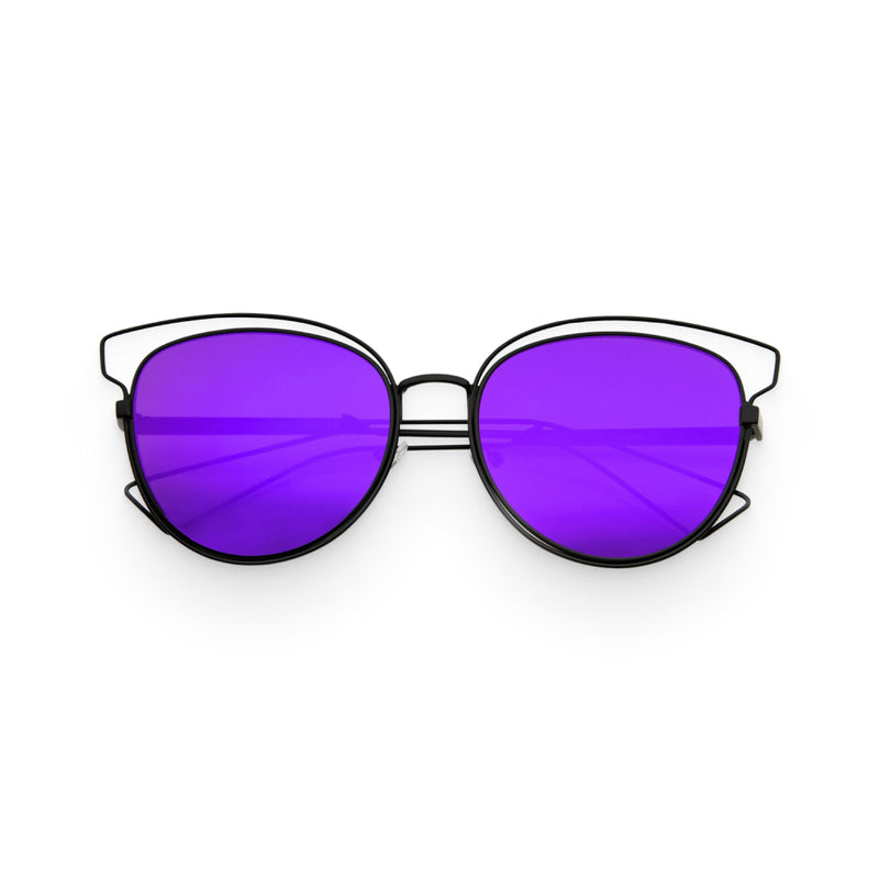 Women’s Bold Purple Cat-Eye Aviator Sunglasses