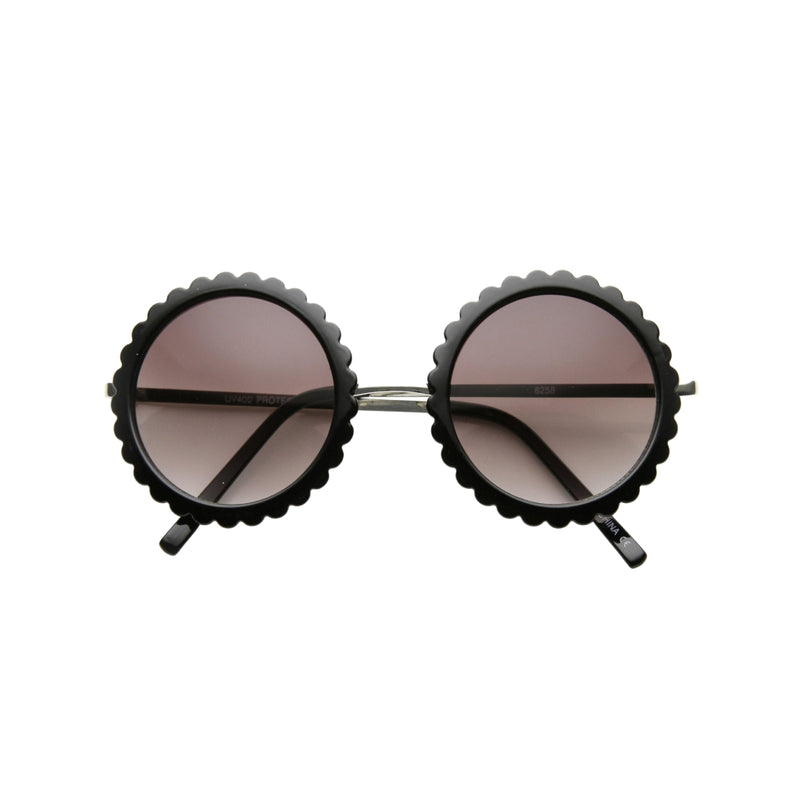 Black & Lavender Flower Frame Sunglasses