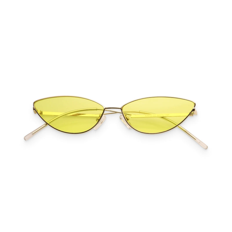 Gold & Dark Yellow Vintage Cat-Eye Sunglasses