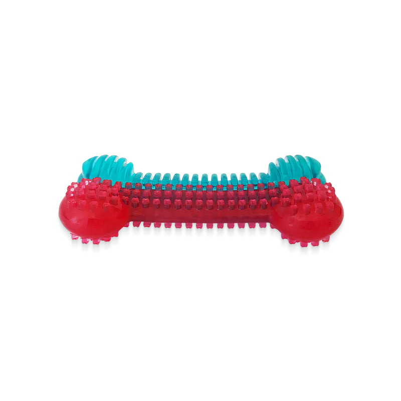Dual Colored Rubber Bone Dog Chew Toy