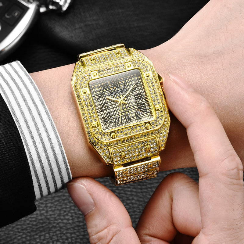 Gold Square Watch