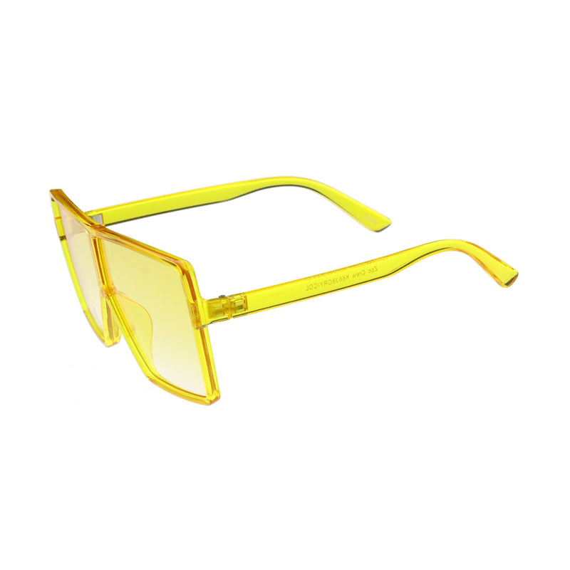 Kids Yellow Translucent Flat-Top Square Sunglasses
