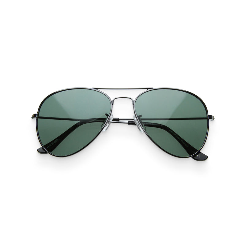 Polarized Gunmetal Aviator Sunglasses