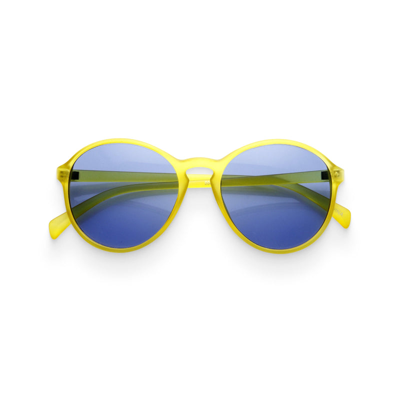 Yellow & Blue Round Retro Sunglasses