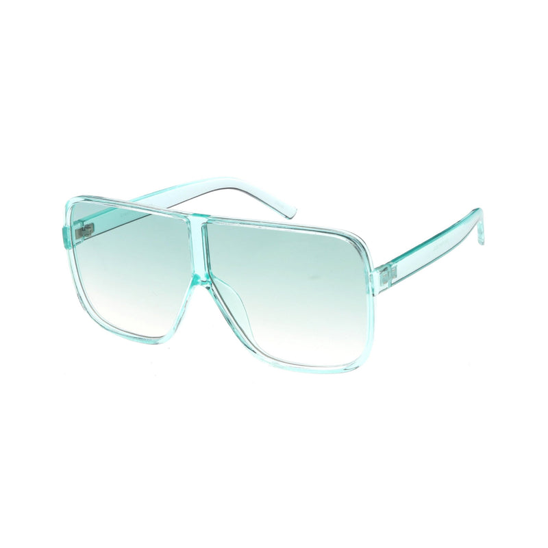 Green Oversize Flat-Top Festival Sunglasses