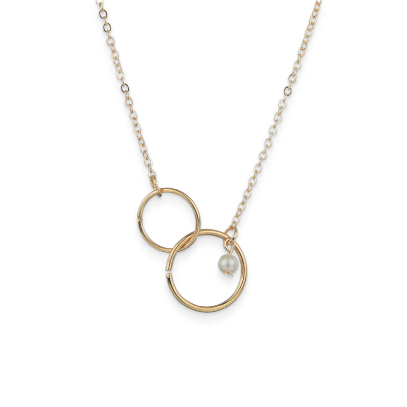 Double Ring Retro Charm Necklace