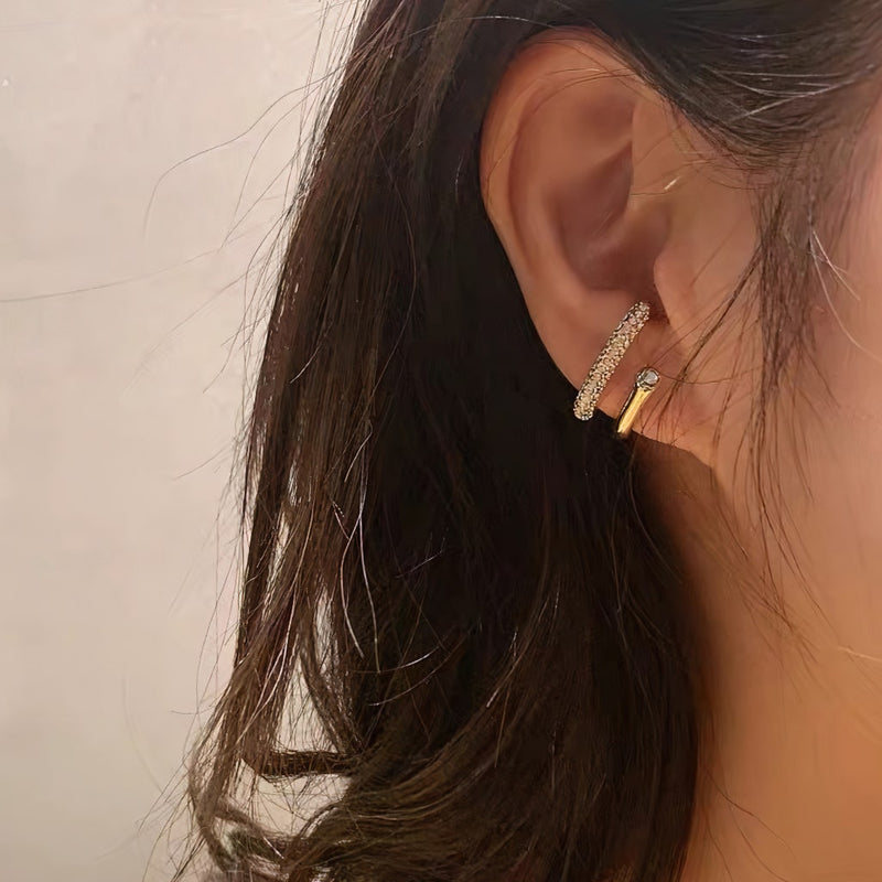 Geometric Gold Charm Earrings