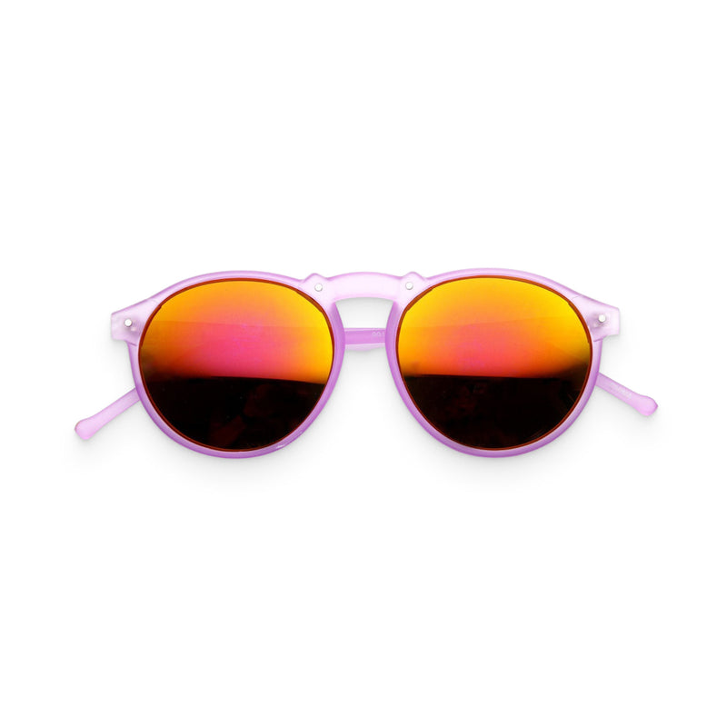 Purple Fire Retro Frosted Round Sunglasses