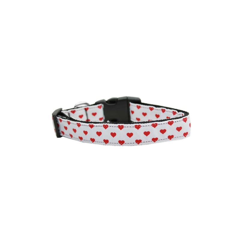 White and Red Dotty Hearts Collar