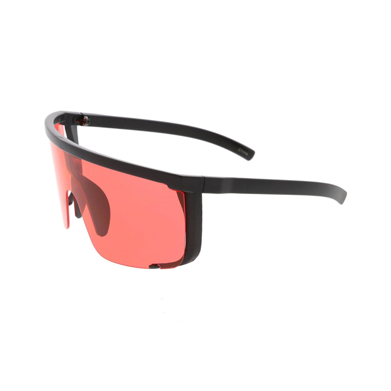 Red & Black Oversized Sport Sunglasses