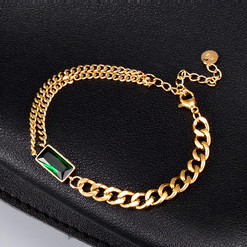 Emerald Charm Bracelet