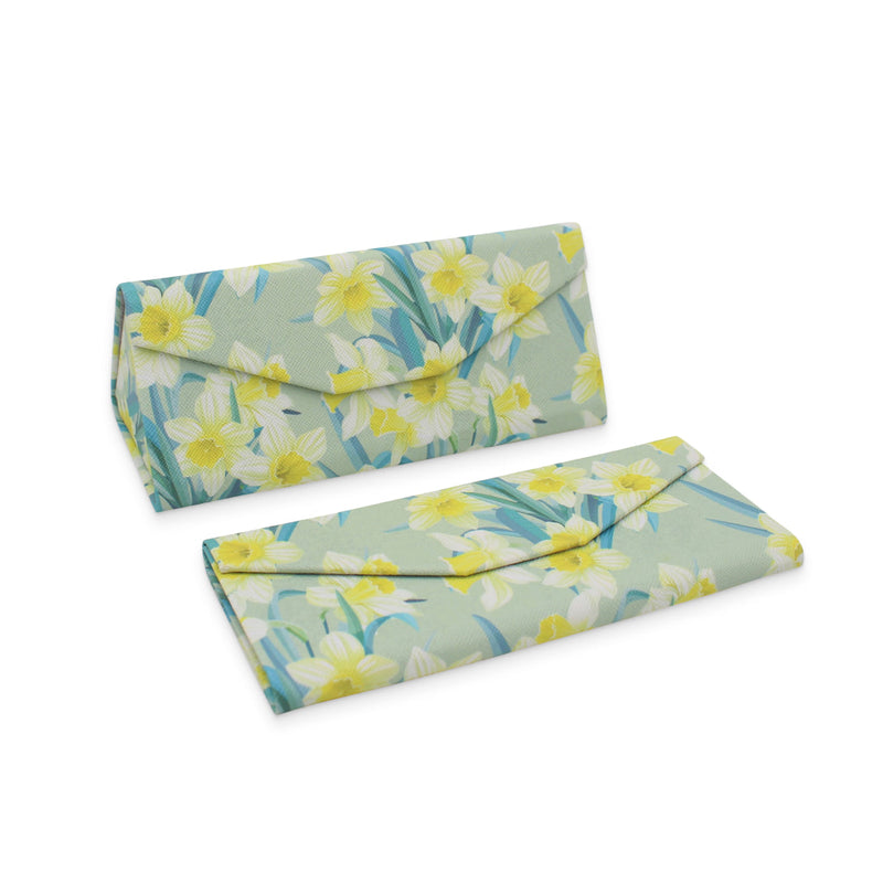 Plants PU Leather Hard Glasses Case – Daffodil