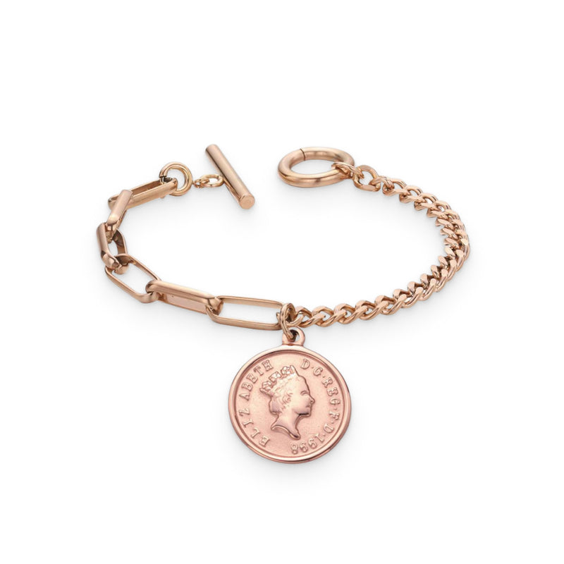 Elizabeth Coin Charm Bracelet